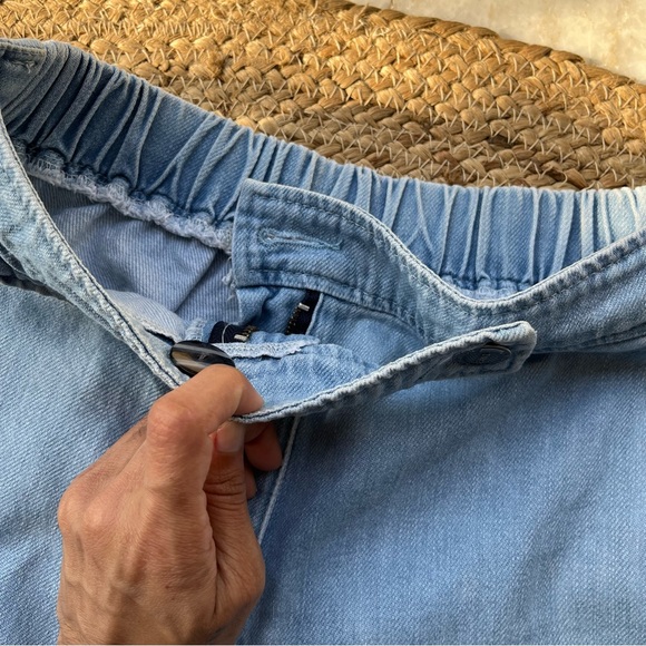 Blue Straight Pants with side slits - Picture 9 of 9